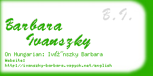 barbara ivanszky business card